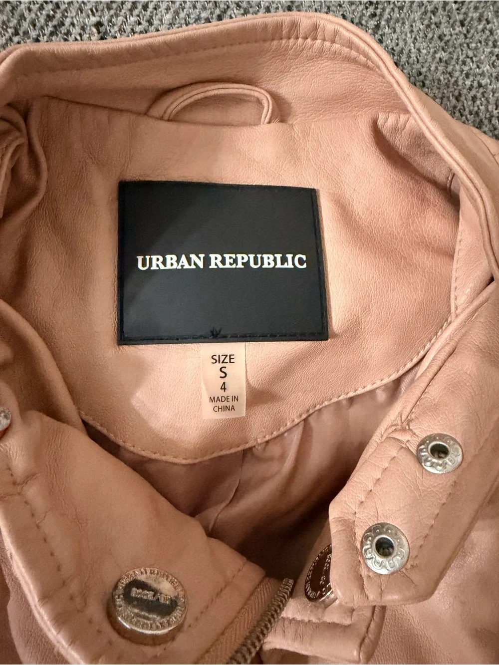 Urban Republic Blush Pink Quilted Peplum Moto Jacket